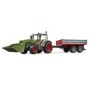 Bruder tractor Fendt Vario 211 cu incarcator frontal si remorca
